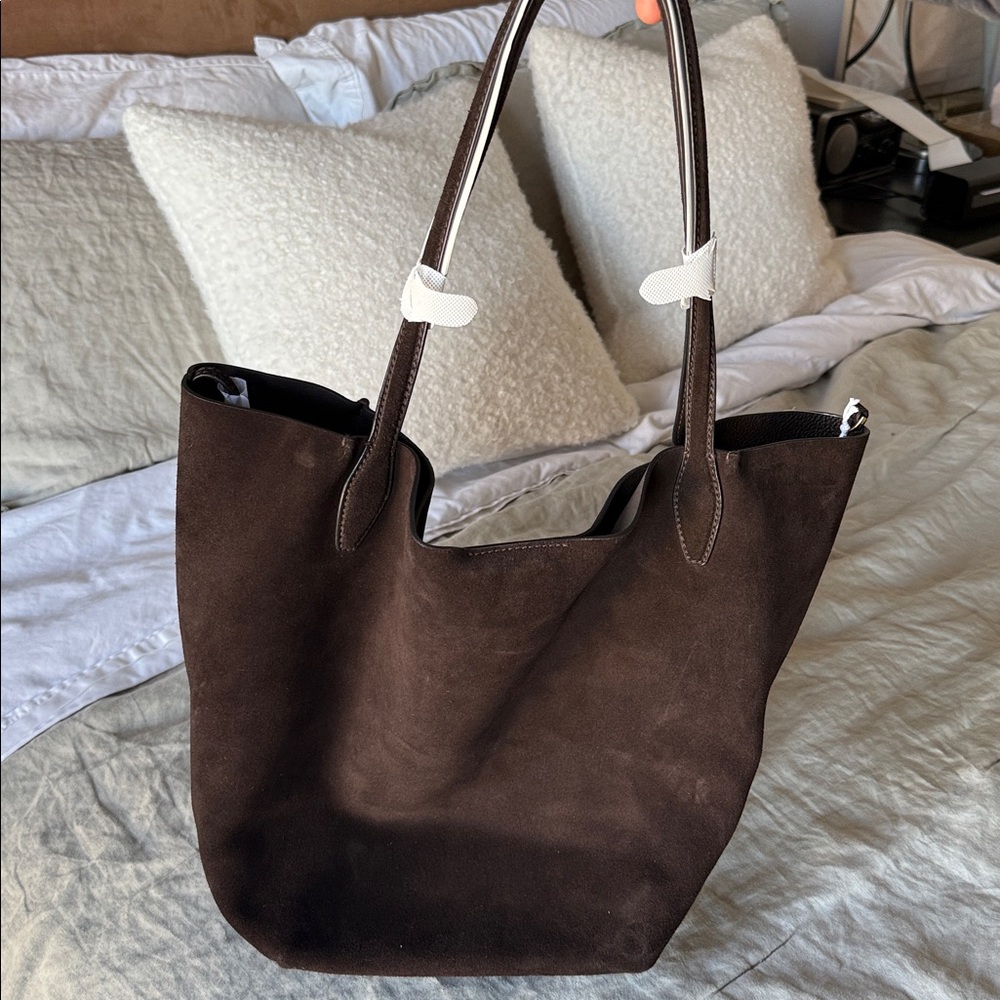 Madewell Suede Shopper Tote in Carob (Dark Brown) - Women's Everyday Handbag